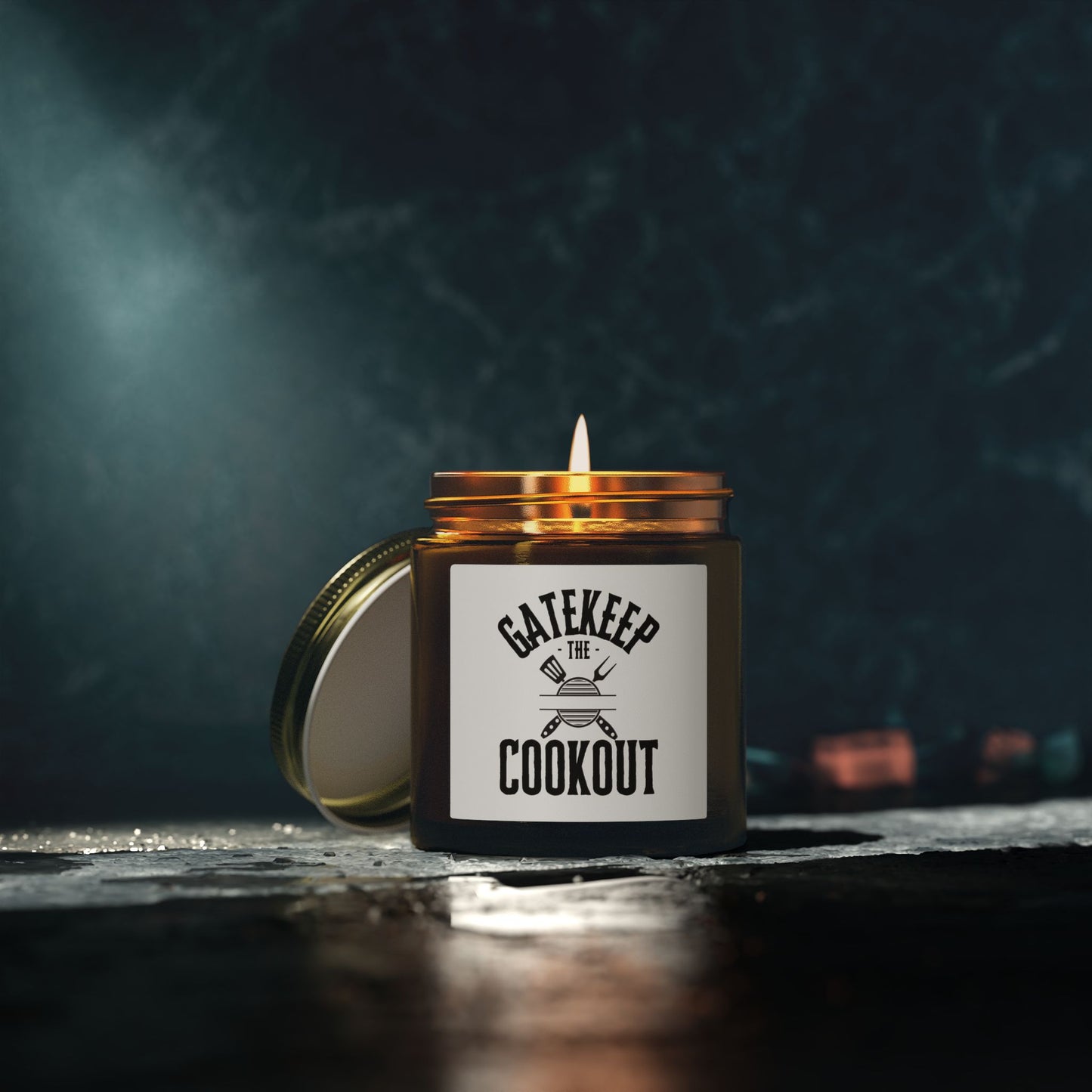 Coconut Apricot Scented Candle — 'Gatekeep the Cookout' (4oz/9oz)