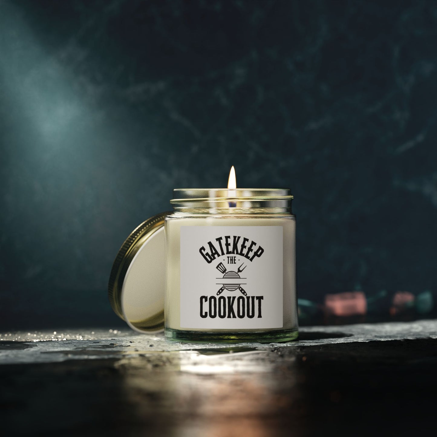 Coconut Apricot Scented Candle — 'Gatekeep the Cookout' (4oz/9oz)
