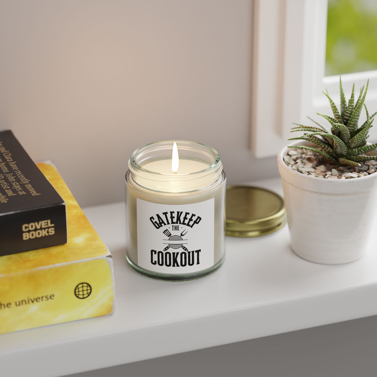 Coconut Apricot Scented Candle — 'Gatekeep the Cookout' (4oz/9oz)