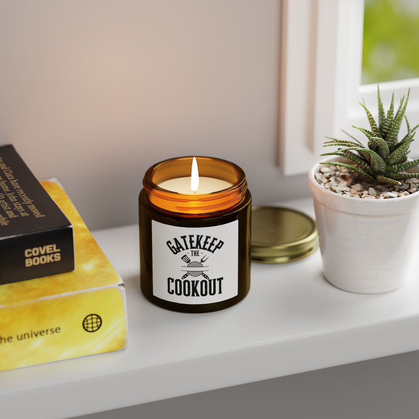 Coconut Apricot Scented Candle — 'Gatekeep the Cookout' (4oz/9oz)